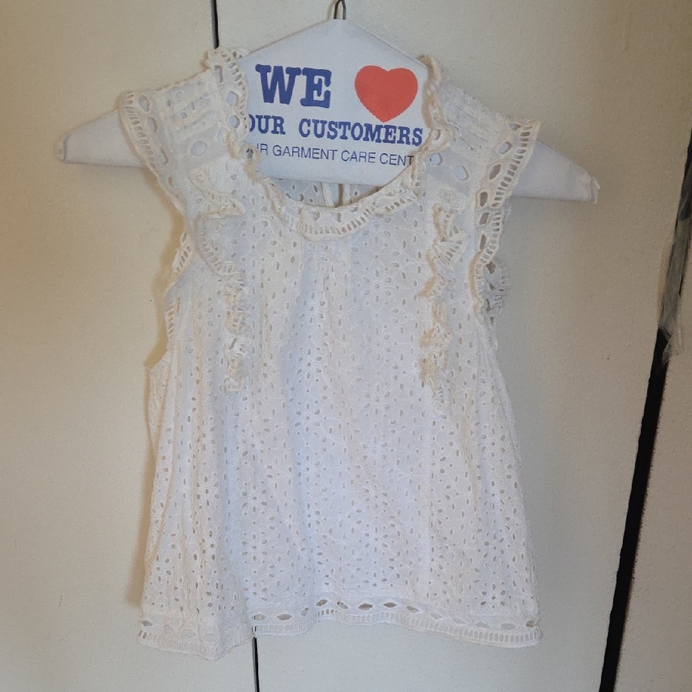 Maeve White Eyelet Blouse